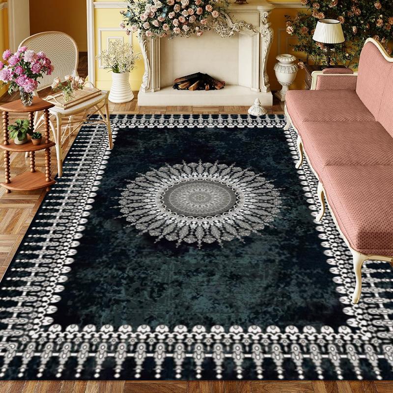 European Style Home Decor Carpet Modern Luxury Living Room Non-slip Rug Geometric Print Mat for Studies Bedrooms Balconies Etc.