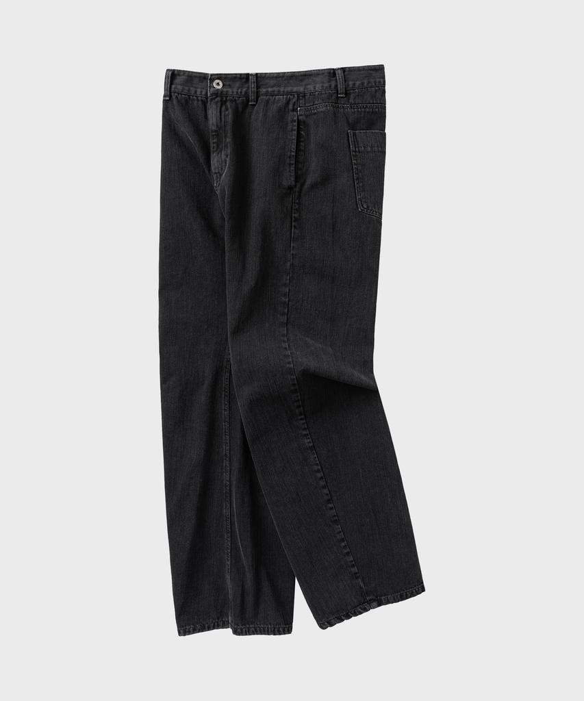 NONBLANK Garment-Dyed Curved Denim Pants_Dark Grey