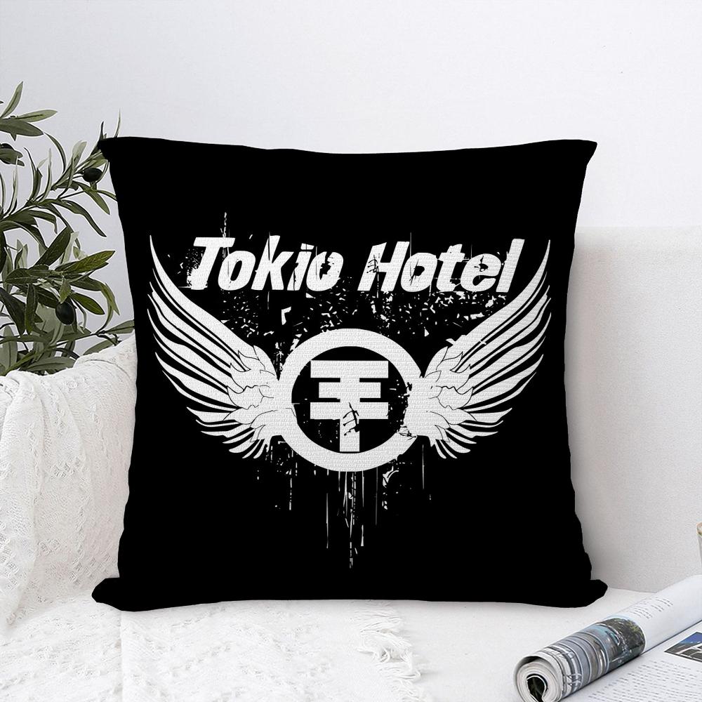T-Tokio H-Hotel Band Pillow Case Sofa Decorative Home Double-sided Print Plush Square Throw Pillow Covers Cushion Decor Cover