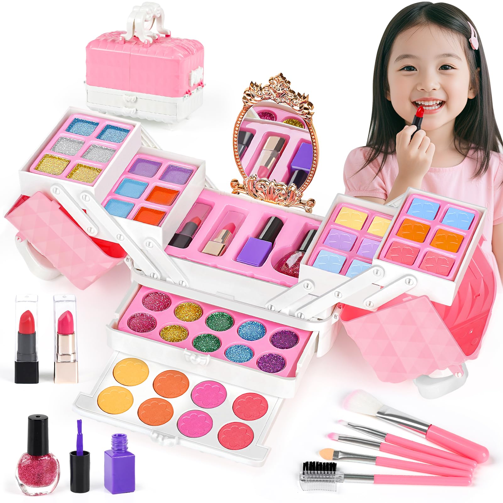 

Makeup set for toy makeup elementary school gift for and birthday makeup Christmas present girls, set, kids cosmetics, 3, 4, 5, 6, 7, 8, 9, 10, 11,