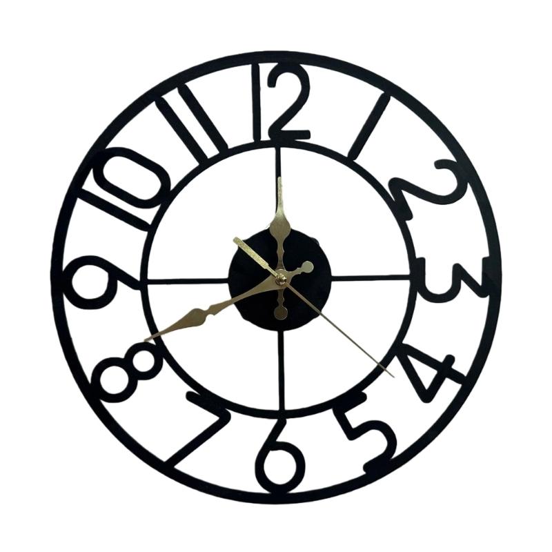 

12inch Quiet Metal Wall Clock With Oversized Arabic Roman Numerals Modern Design For Living Room Office Home Decors