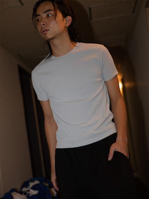 GOZER Light Rib Slim T-Shirt_Light Gray