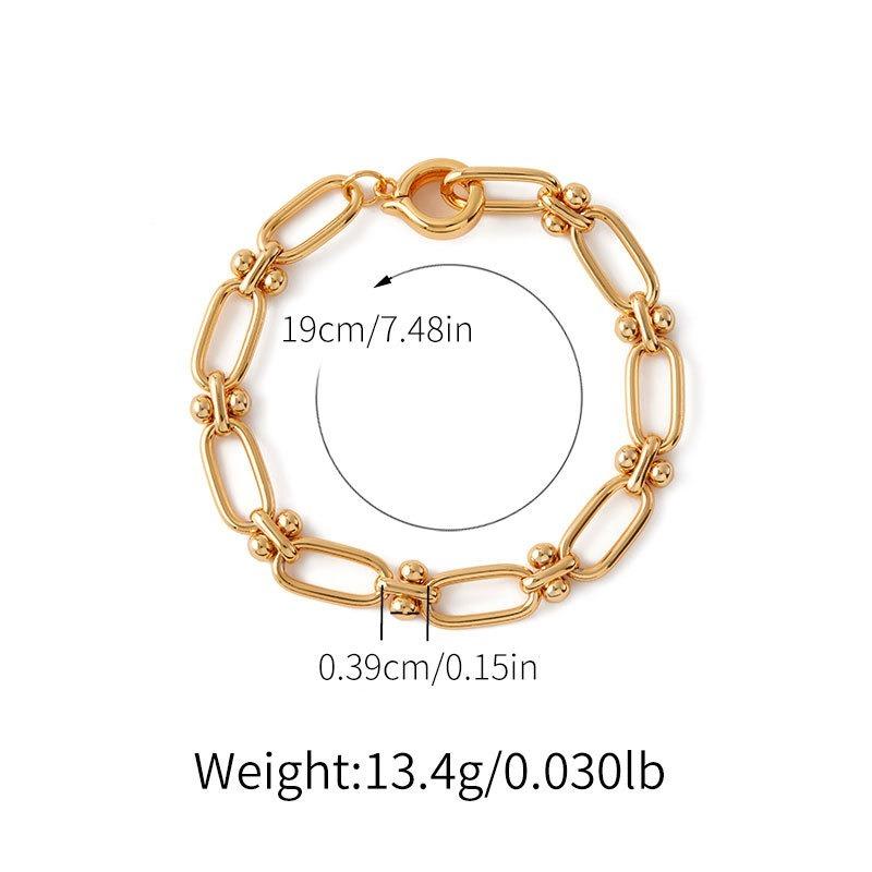 Minimalist Gold Plated Color Retention Neutral Thick Chain Handmade Plain Bracelet
