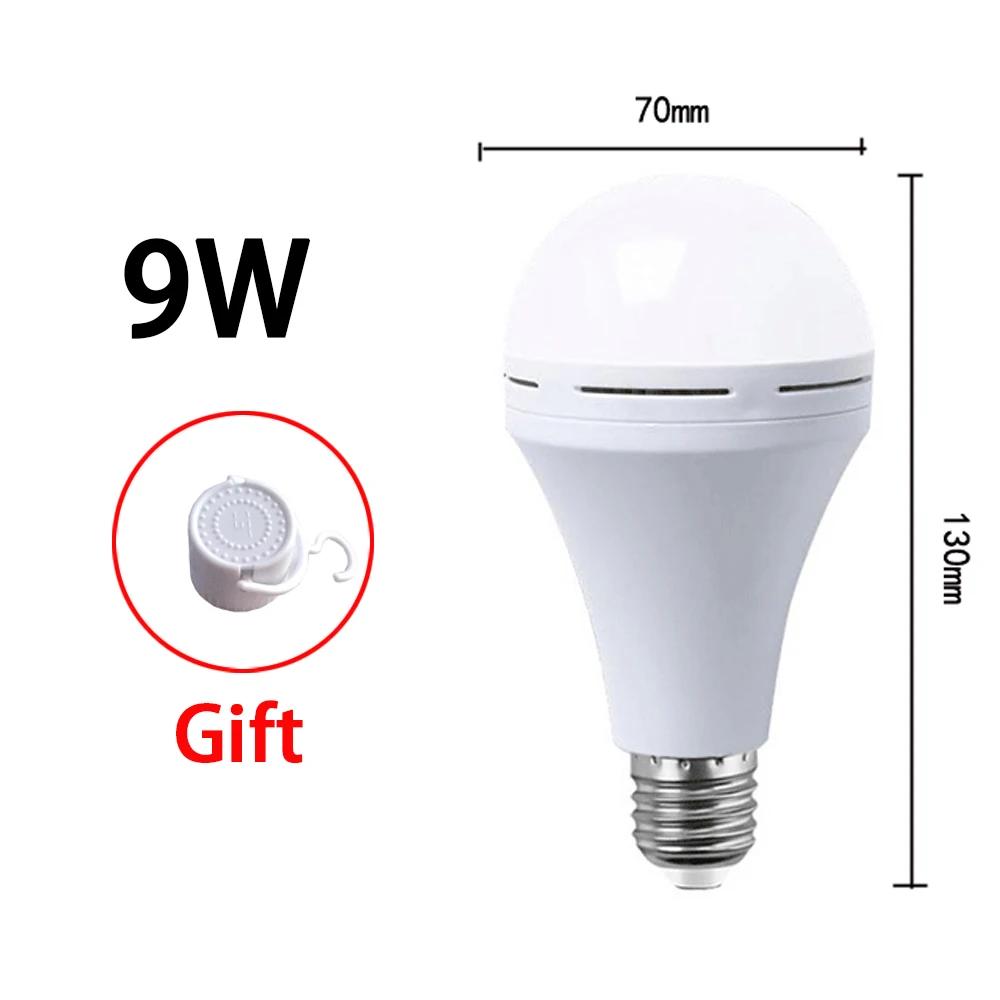 E27 LED Emergency Light Bulb 7W 9W 12W 15W High Brightness Light Bulb Outdoor Camping Fishing Energy-Saving Emergency Light Bulb