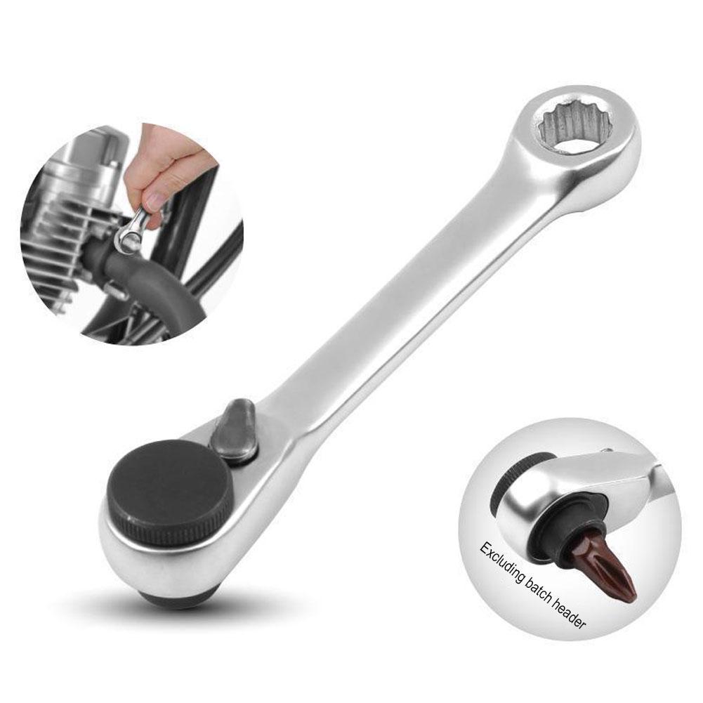Mini Treble 1/4 Ratchet Wrench Double Ended Quick Socket Ratchet Wrench Screwdriver Hex Torque Wrenches Set Spanner