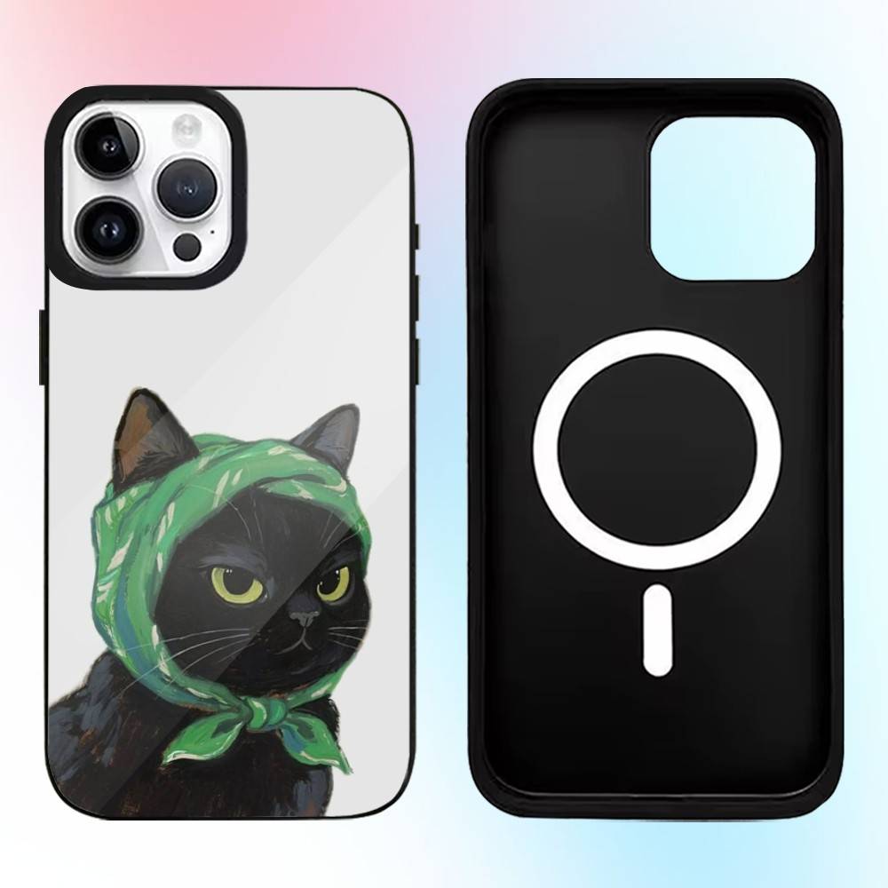 Trendy cute color cartoon cat pattern Phone Case For iPhone17,16,15,14,13,12,11 Plus,Pro Max Magnetic Magsafe Wireless Charging iPhone17Pro