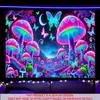 Nuxovilar UV Reactive Tapestry Halloween Ghost Forest Scene BlackLight Tapestries Cool UV Black Light Pumpkin Night Tapestry Liv
