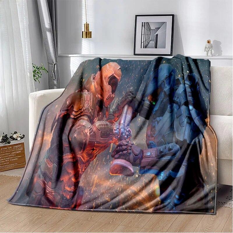 Doom Retro Game Gamer Cartoon  Blanket,Soft Throw Blanket for Home Bedroom Bed Sofa Picnic Travel Office Rest Cover Blanket Kids