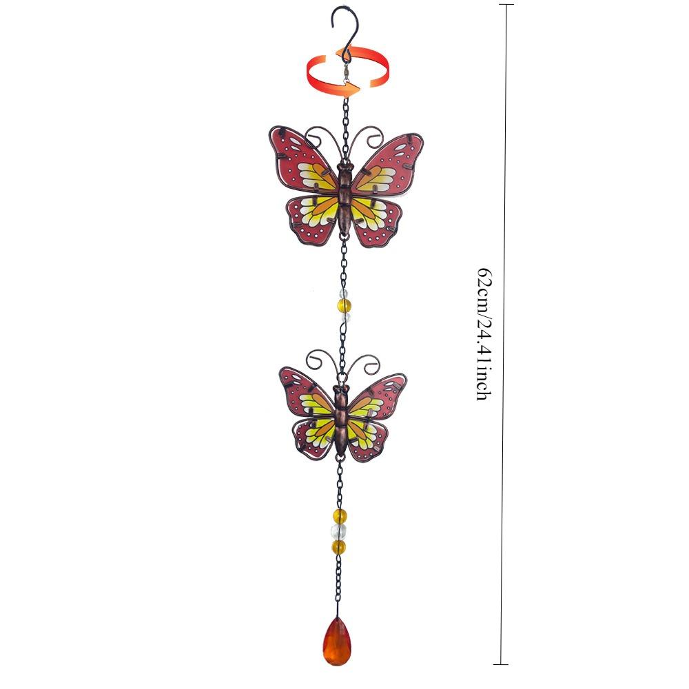 Motyl Metal Szkło Rękodzieło Dzwonki Kuranty Wietrzne Dekoracje Dom Pokój Dziedziniec Dekoracje Ogrodowe Obrotowa Wisząca Dekoracja