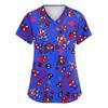 Women's Fashion V-neck Short Sleeve Workwear With Pockets Printed Tops