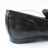 LOUIS VUITTON loafers Square toe with LV Metal logo black leather Women 37.5 Used