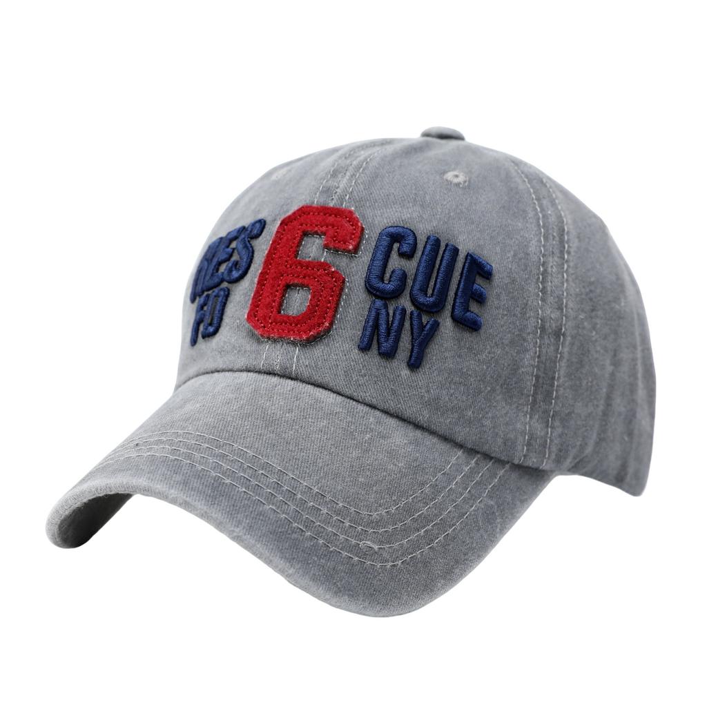 Letter American baseball cap women's summer big brim washed old retro cap men's soft top showing face small hat