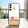 Cartoon L-LINE F-Friends Cute Brown  Phone Case For Samsung  A73,A21s,A22,A31,A32,A52,A53,A71,A80,Soft Black Shell