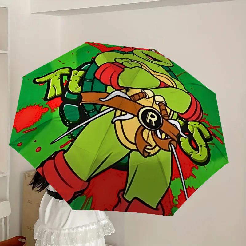 1pc Turtles, Ninja Auto Cute Personality Umbrella | Portable Foldable 8-Rib, Cute Halloween & Christmas Gift for Outdoor, Casual Accessory, Durable Ca