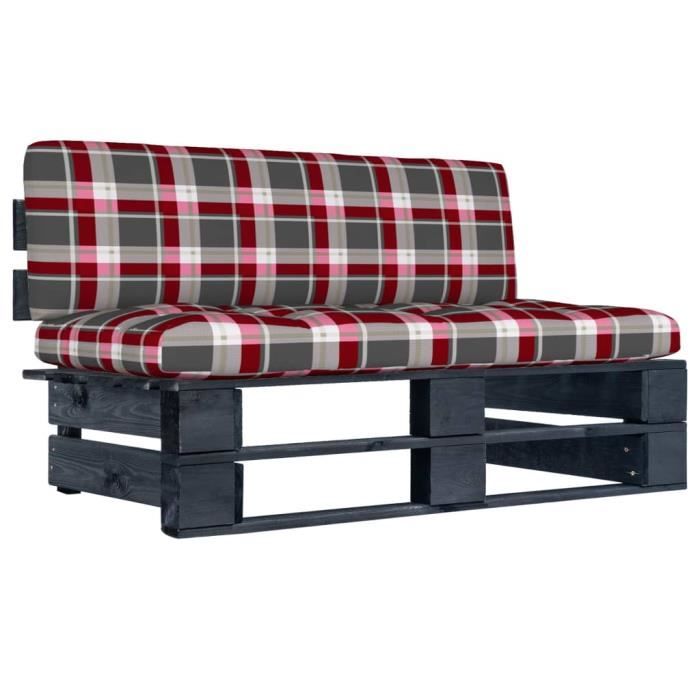 Canapé central palette de jardin vidaXL Noir, Bois de pin imprégné