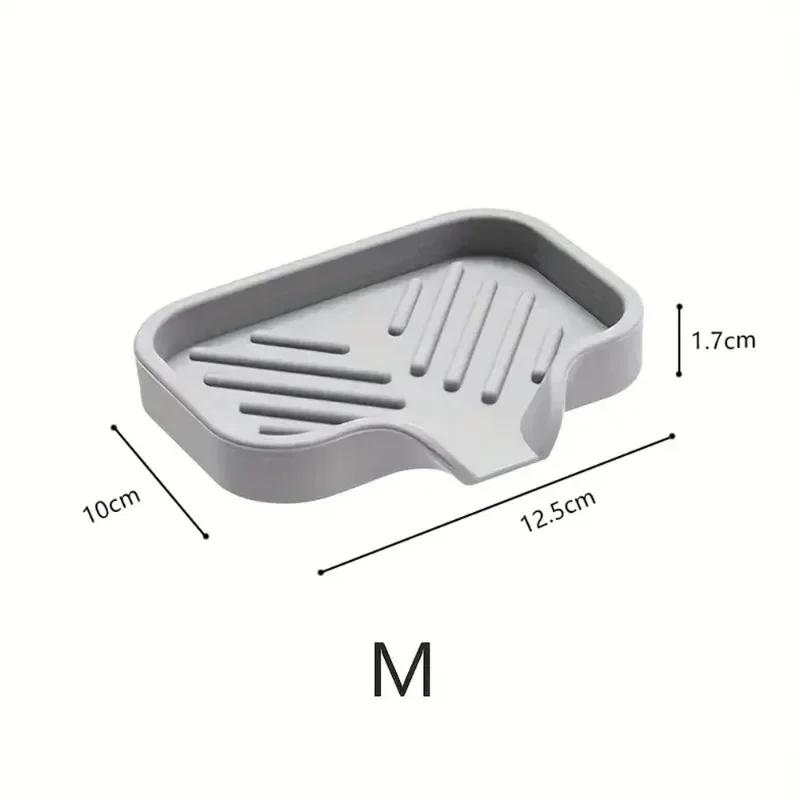 New With Drain Soap Sponge Storage Holder Countertop Sink Scrubber Brush Storage Rack Kitchen Organizer Sink Silicone Tray
