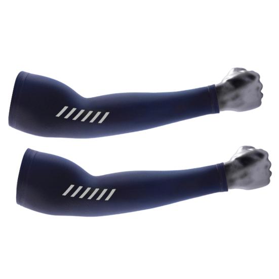 1 Pair UV-proof Cycling Arm Sleeves Sun Protection Moisture Absorbing Breathable Quick Drying Sports Cooling Arm Compression Sleeves