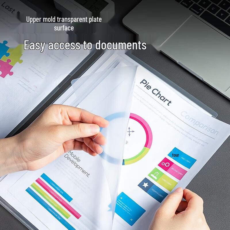Deli 5705 A4 L-Shaped Transparent File Folders