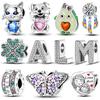Fit Original Accessories Bracelets Inlaid Zirconium Charms Bead Copper Colorful Dangle For Necklace Diy Jewelry Marking