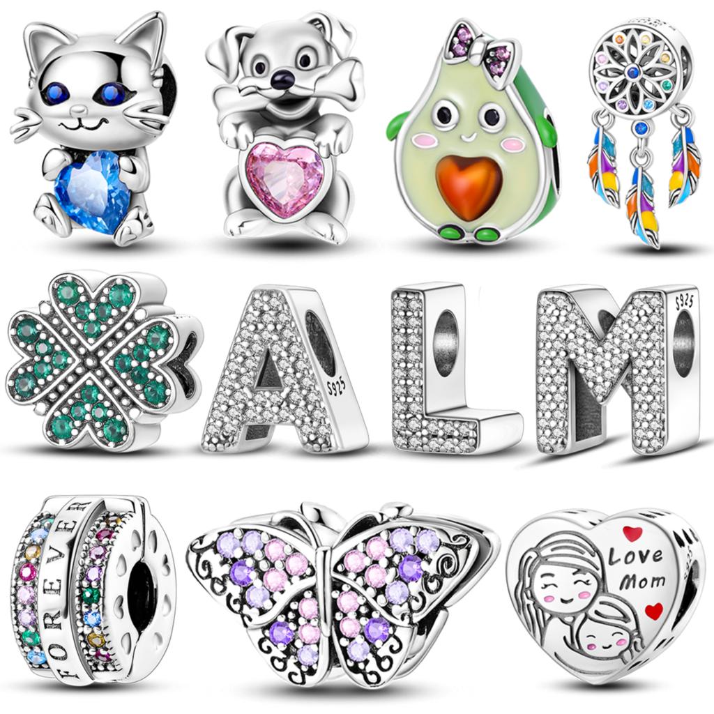 Fit Original Accessories Bracelets Inlaid Zirconium Charms Bead Copper Colorful Dangle For Necklace Diy Jewelry Marking