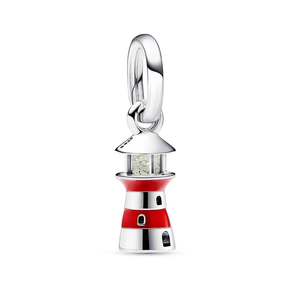 S925 Silver Lollipop Coffee Pot Charm Beads with Love Lock Key for DIY Women Bracelet Jewelry Boutique