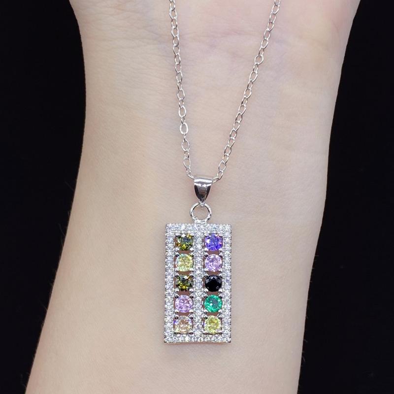 BELLA BOX Çevrimiçi Ünlü Canlı Yayın Yeni Ürün Tatlı Abaküs Simülasyonu Şeker Turmalin Işık Lüks Moda Kolye Kadın Takısı