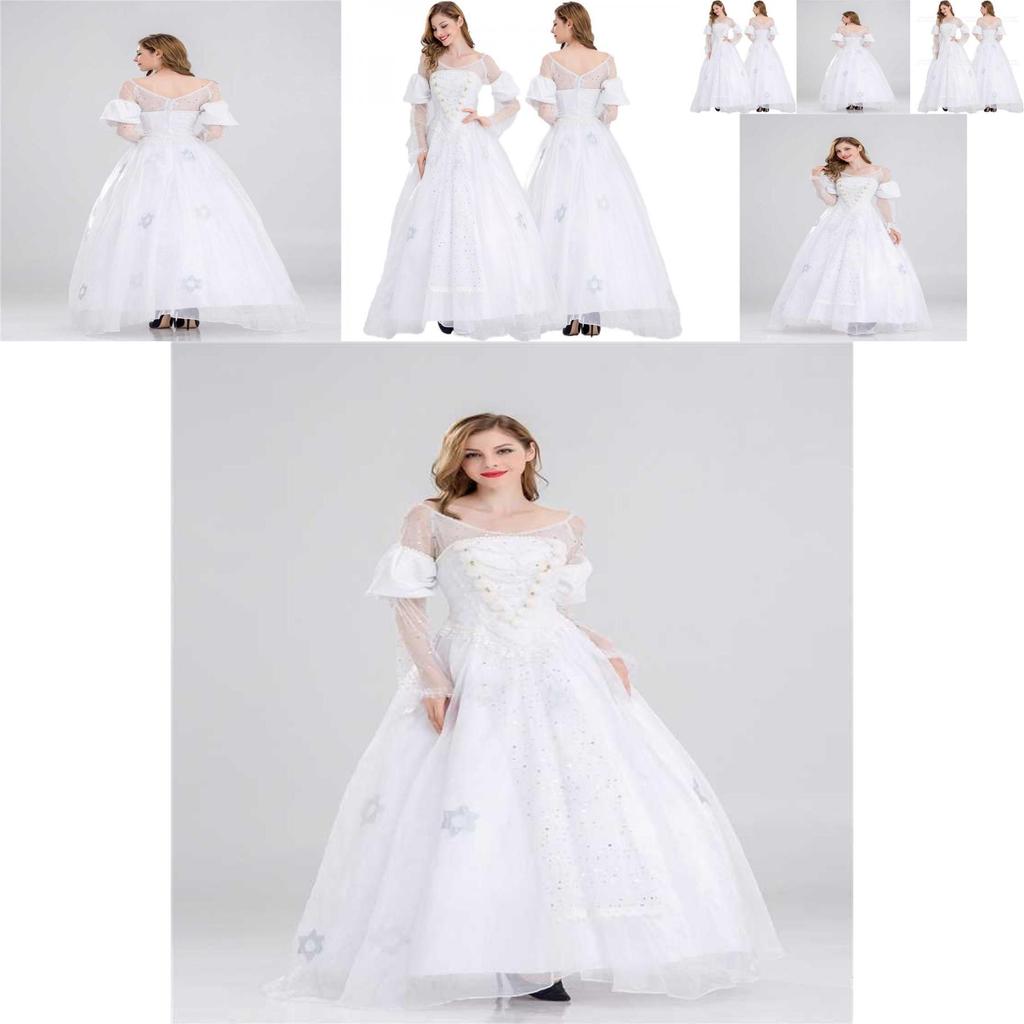 Elegant White Queen Princess Costume For Women With Fantasy Theme And Cosplay Design