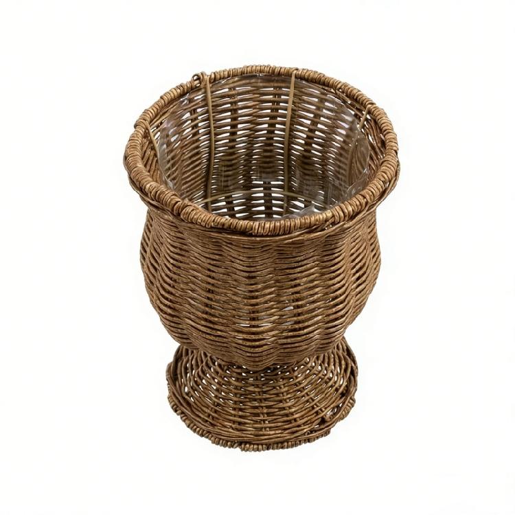 Eleganti Casali Rattan Sintetico Intrecciato Vasi Decorativi per Fiori Secchi E Artificiali Portafiori Decorazioni per Composizioni Floreali