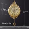 Metal Brass Living Room Wall Clock, a Modern Designer's Creative Decoration, American-style Silent Clock