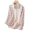 Plaid Shirt Women's Long-sleeved Retro Top Autumn New Pure Cotton Shirt