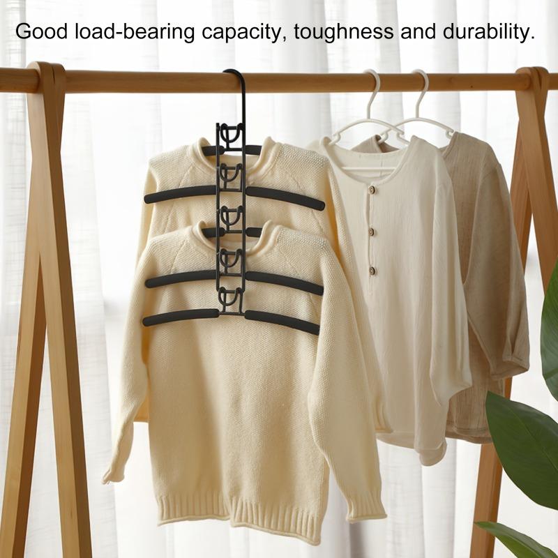 5-Pack Heavy Duty Space Saving Hangers-5-In-1 Multi-Layer Metal Band Non-Slip Foam Mats, Suitable for Coats, Sweaters, Suits And T-Shirts