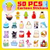 50 Lebhafte Niedliche Aufkleber TEMU Neues Produkt Niedliche Cartoon Kinderbelohnung Kleine Tieraufkleber