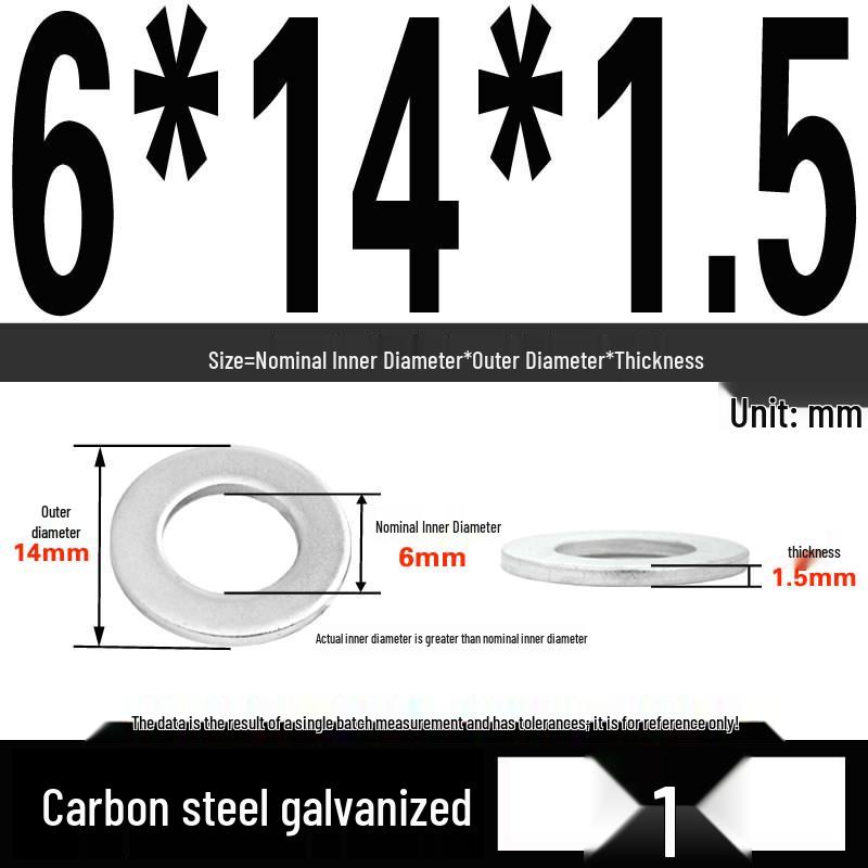 GB97 Galvanized Flat Washer M3-M42 - Full Specifications