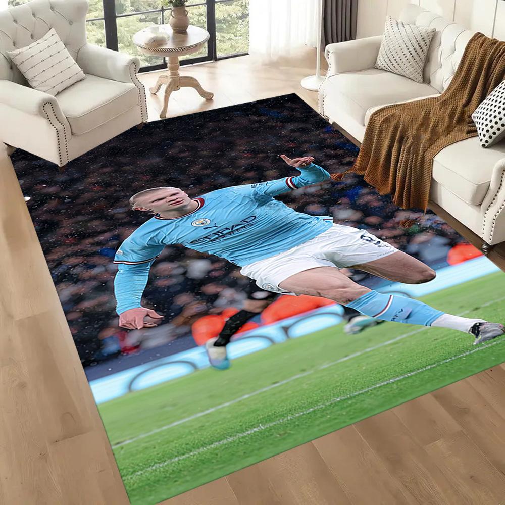 Haaland Enthusiasts Square rugs are a great choice for living rooms, bedrooms, home décor, and as gifts.