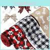Red Printed Dog Paw Christmas Ribbon Decorative Woven Craft Ribbon For Holiday Decor