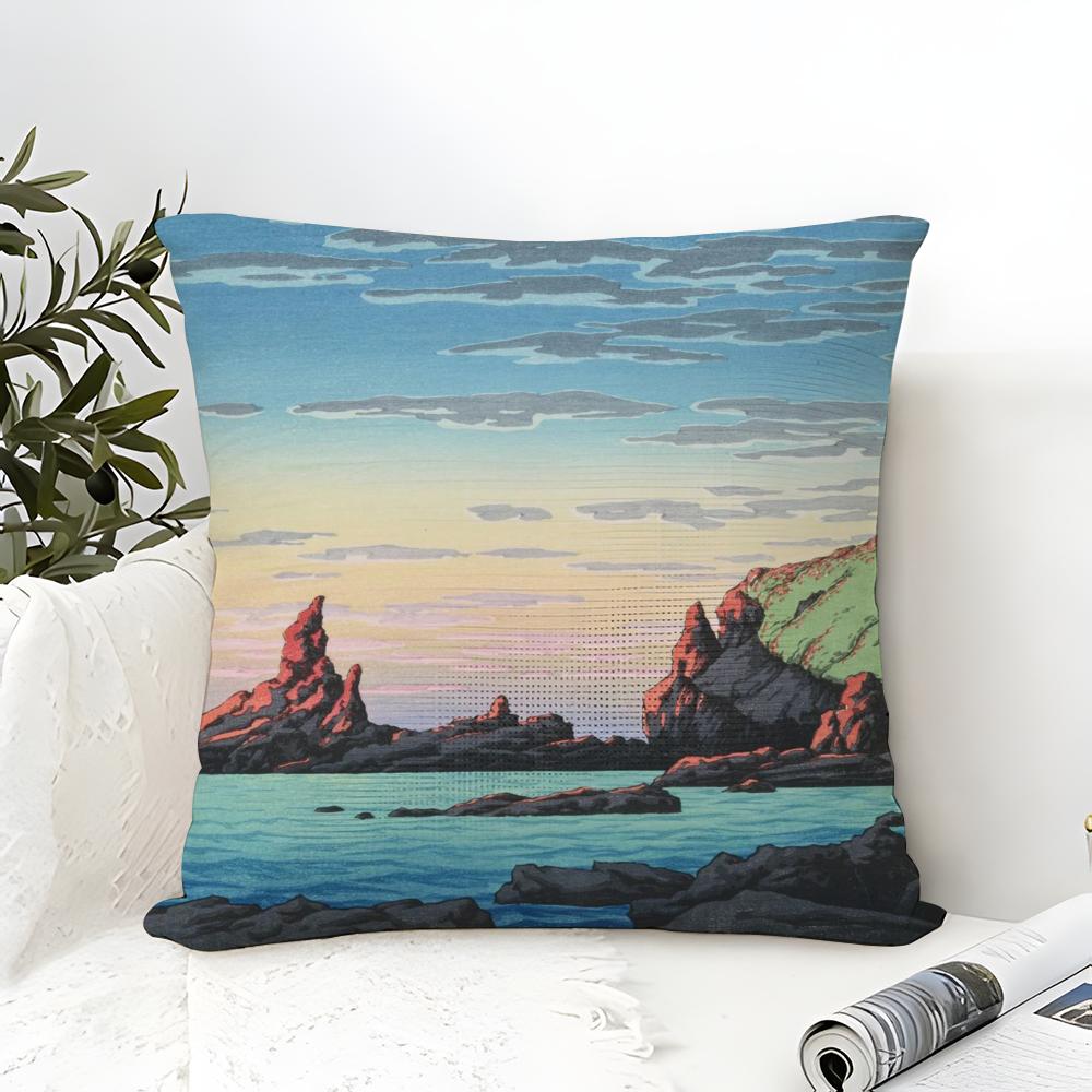 Landscape Kawase Hasui Pillow Case linen pillow case sofa home decor cushion cover cushion cove