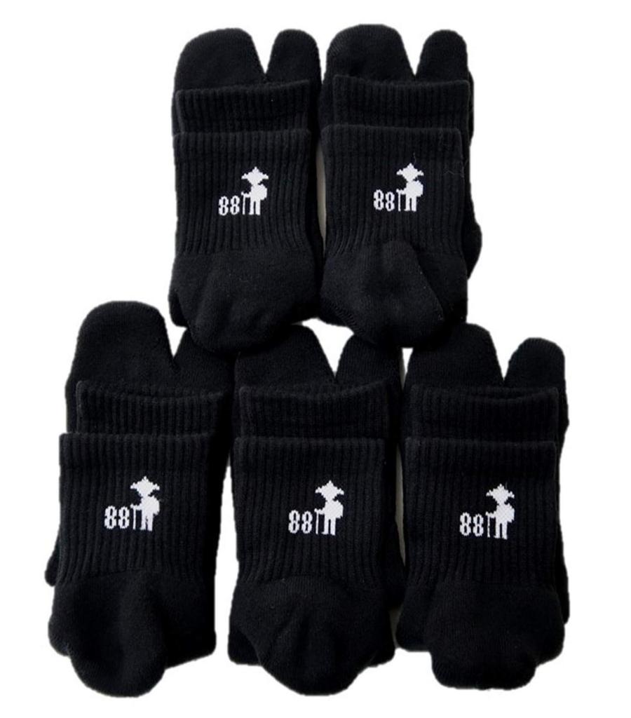 Arukihenrotabi set Thick fabric [5Sense] 5-pair (for men) (black)