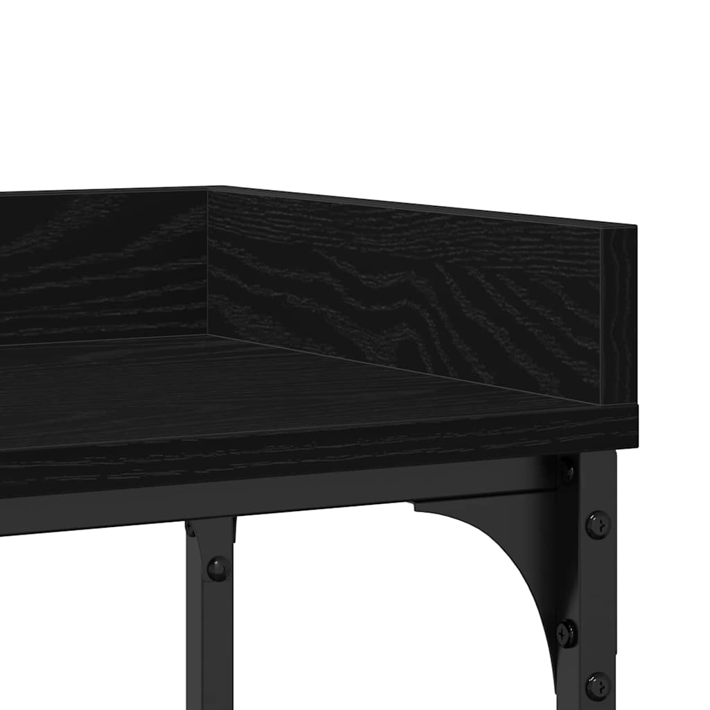 Console Table with Shelf Black Oak Effect 100 X 30 X 80 Cm
