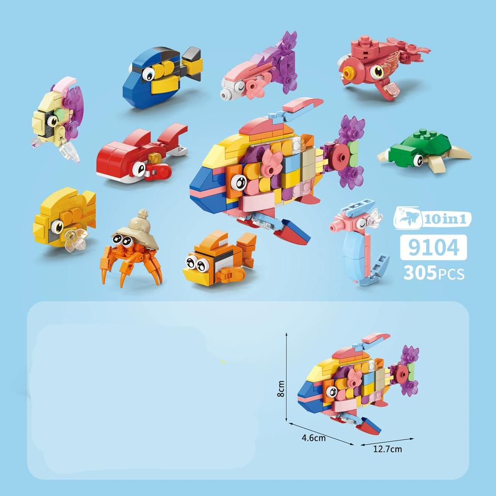 Funny Joy Insect Animals Figures Set Mini Building Blocks Toy Assembly 3D Constructor Micro Bricks For Kids Boys Present Plaything