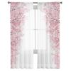 Rosa Kirschblüten-Tüllvorhänge für Schlafzimmer, Heimdekoration, Wohnzimmer, Küche, Voile-Vorhänge für Jalousien