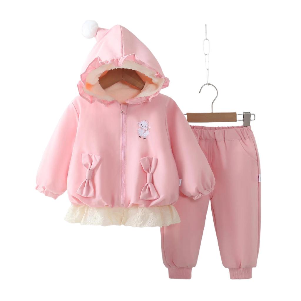 Urocza czapka ze spiczastym czubkiem i zestaw z polaru dla niemowląt i małych dzieci