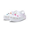 Crocs Crush Clog Cloud Puffs Graffiti Comfortable Hole Shoes Unisex White