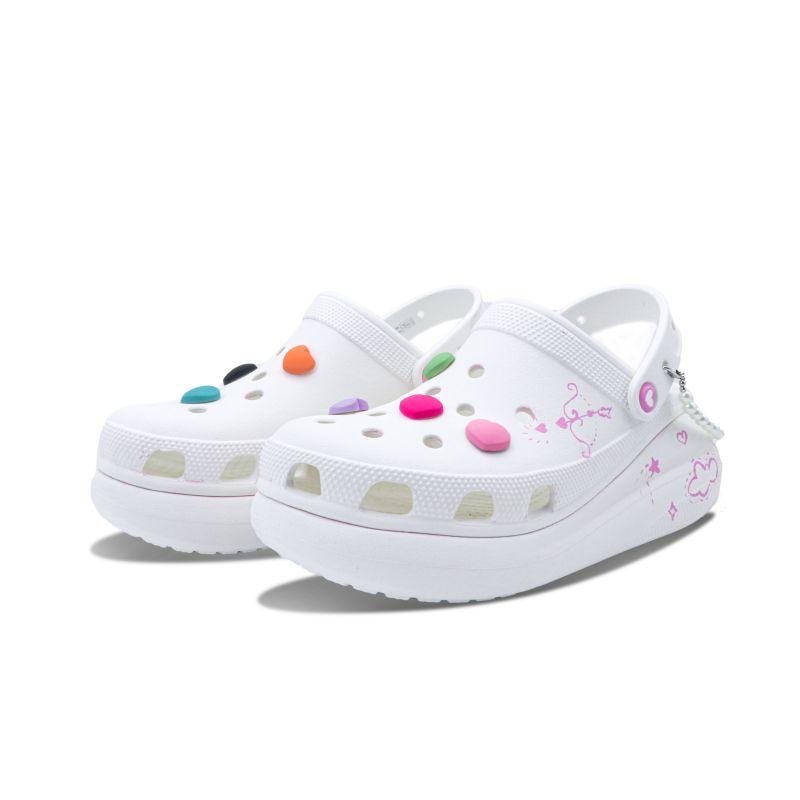 Crocs Crush Clog Cloud Puffs Graffiti Comfortable Hole Shoes Unisex White