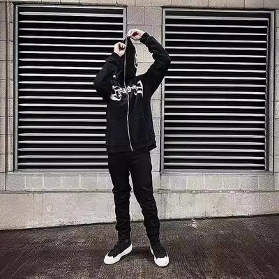 Přeshraniční dodávka svetrů Nová mikina s kapucí a celorozepínacím zipem Nikko streetwear retro bunda