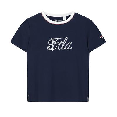 Fila Heritage Fashion Simple Classic Retro Sports Casual Versatile Color-Blocked Collar Comfortable Knitted Short Sleeve T-Shirt F11W628109FDB