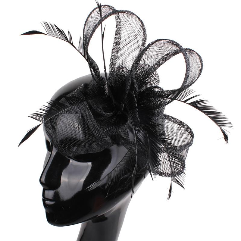 Handmade European And American Hemp Yarn Headgear, Feather Hair Accessories, Hairpin Party, Annual Meeting, Retro Mesh Headgear