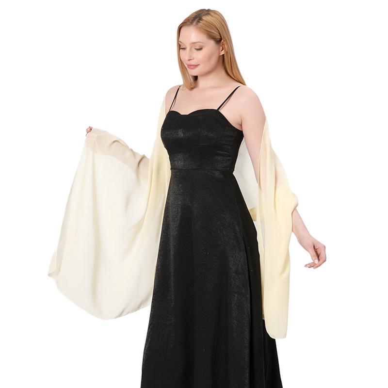 Eleganter Chiffon einfarbiger extra-langer Schal für Brautjungfern und Abendveranstaltungen