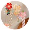 Ancient Style Peach Blossom Hairpin Vintage Chinese Headwear Pendant Hair Stick  Gift