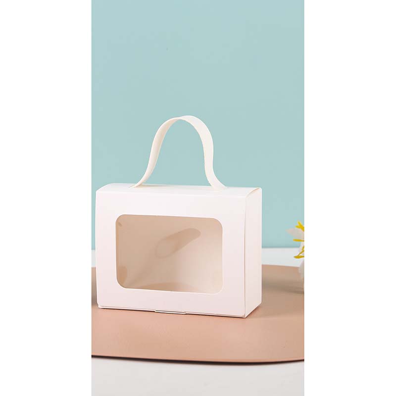 WTEMPO Clear Window Gift Boxes DIY Foldable Paper Hand-held Boxes Wedding Birthday Party Souvenir Gift Boxes for Storing and Gifting Delicate Items