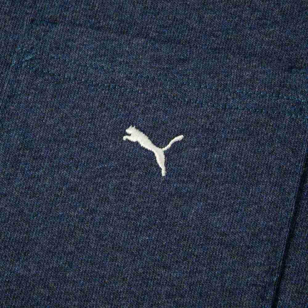 Puma Navy Pack Solid Color Loose Fit One Side Pocket Design Round Neck Long Sleeve T-Shirt Unisex Tops Navy-Blue 623126-16